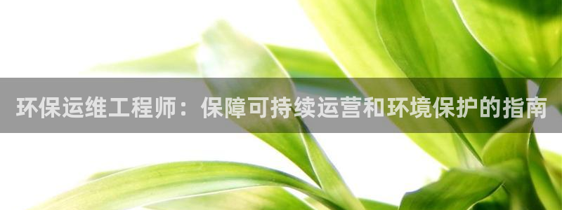 彩名堂计划怎么看：环保运维工程师：保