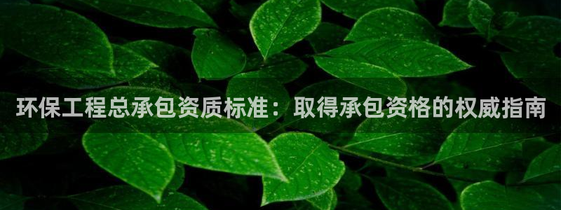 彩名堂预测软件：环保工程总承包资质标